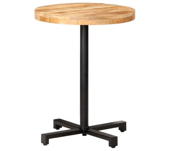 Table De Bistro Ronde Ø60x75 Cm Bois De Manguier Brut