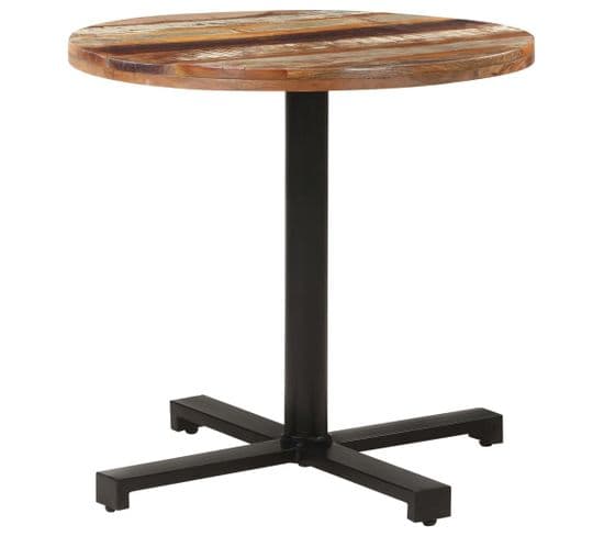 Table De Bistro Carrée Ø80x75 Cm Bois De Récupération Massif