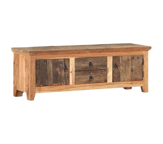 Meuble TV 120x30x40 Cm Bois D'acacia Et De Récupération Massif