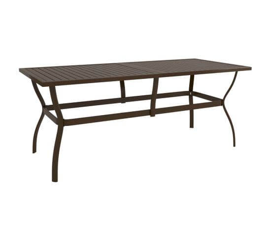 Table De Jardin Marron 190x80x72 Cm Acier