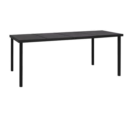 Table De Jardin 190x90x74 Cm Noir Acier