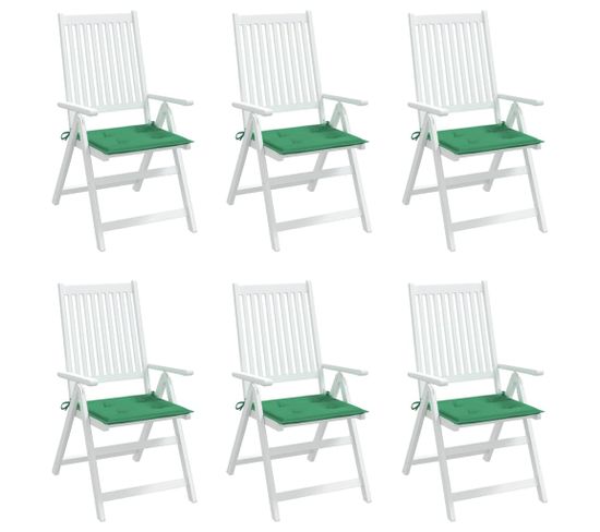 Coussins De Chaise Jardin Lot De 6 Vert 40x40x3 Cm Tissu Oxford