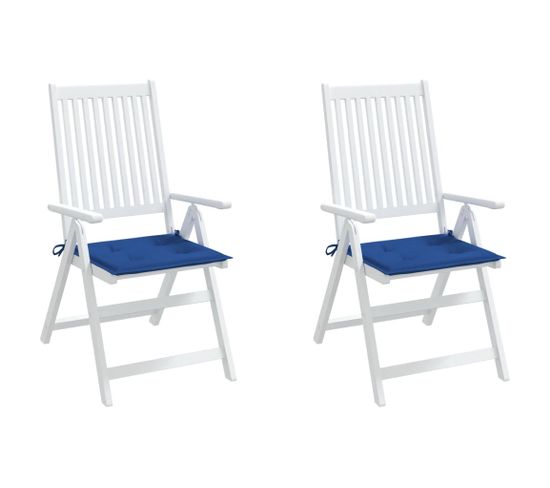 Coussins De Chaise De Jardin Lot De 2 Bleu Royal 40x40x3 Cm