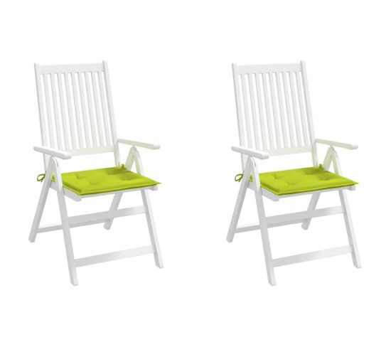 Coussins De Chaise De Jardin Lot De 2 Vert Vif 50x50x3 Cm