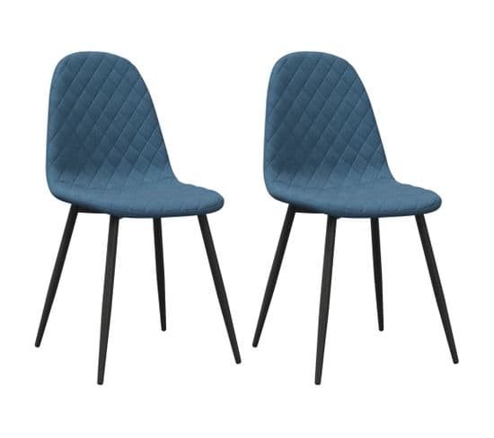 Chaises à Manger Lot De 2 Bleu Velours