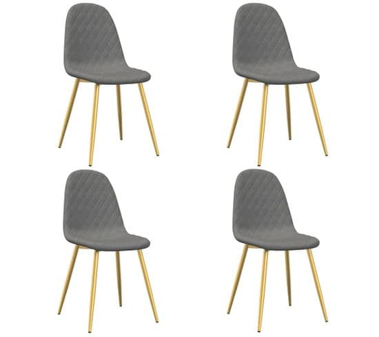 Chaises à Manger Lot De 4 Gris Clair Velours