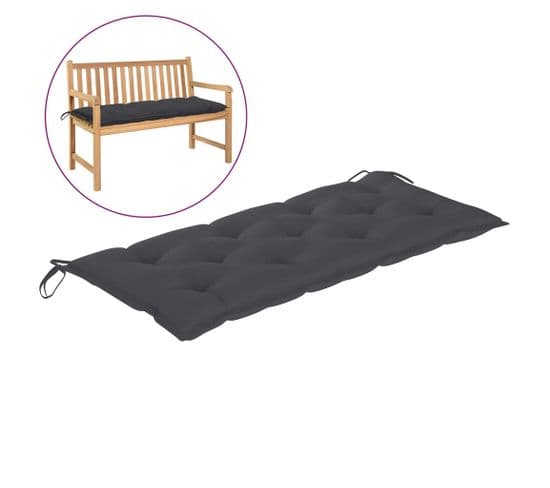 Coussin De Banc De Jardin Anthracite 120x50x7 Cm Tissu Oxford