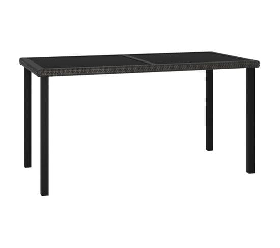 Table à Dîner De Jardin Noir 140x70x73 Cm Résine Tressée