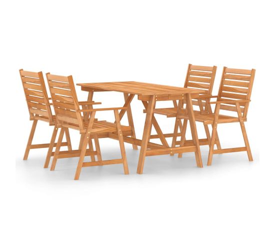 Mobilier De Salle à Manger De Jardin 5 Pièces Bois D'acacia Solide