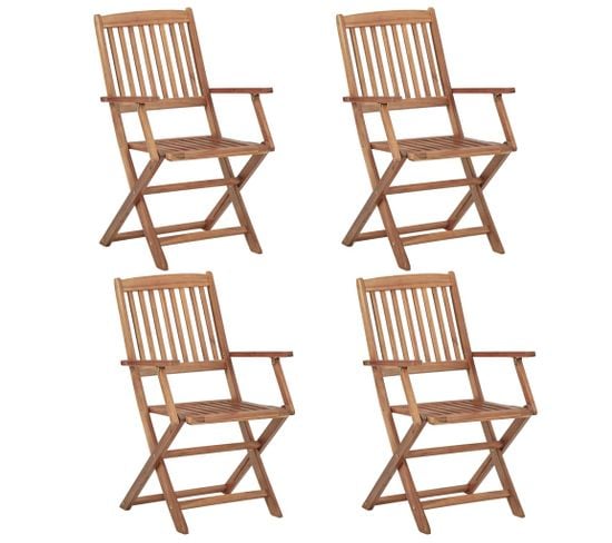 Chaises Pliables D'extérieur 4 Pièces Bois D'acacia Solide