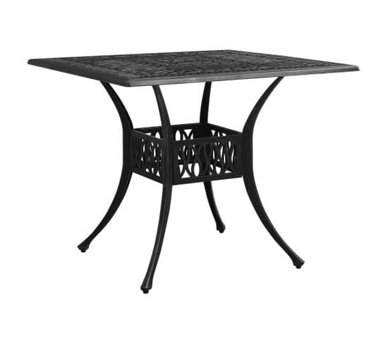 Table De Jardin Noir 90x90x73 Cm Aluminium Coulé