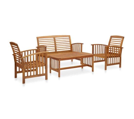 Salon De Jardin 4 PCs Bois D'acacia Solide