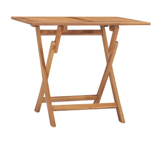 Table À Dîner Pliable De Jardin 90x60x75 Cm Bois De Teck Solide