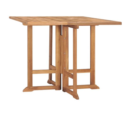 Table à Dîner Pliable De Jardin Ø90x75 Cm Bois De Teck Solide