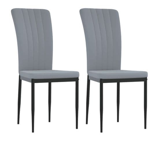 Chaises À Manger Lot De 2 Gris Clair Velours