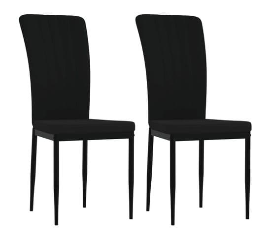 Chaises À Manger Lot De 2 Noir Velours