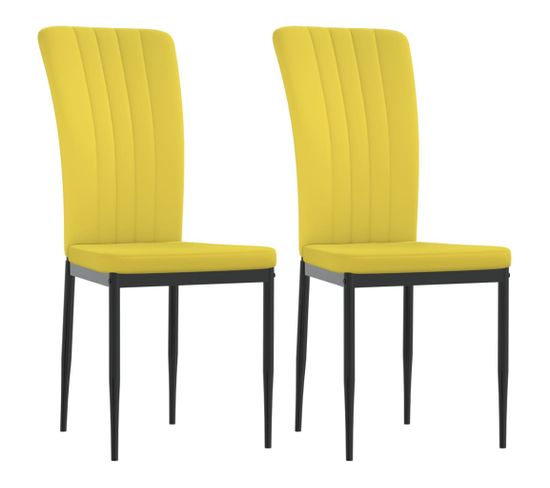 Chaises À Manger Lot De 2 Jaune Moutarde Velours