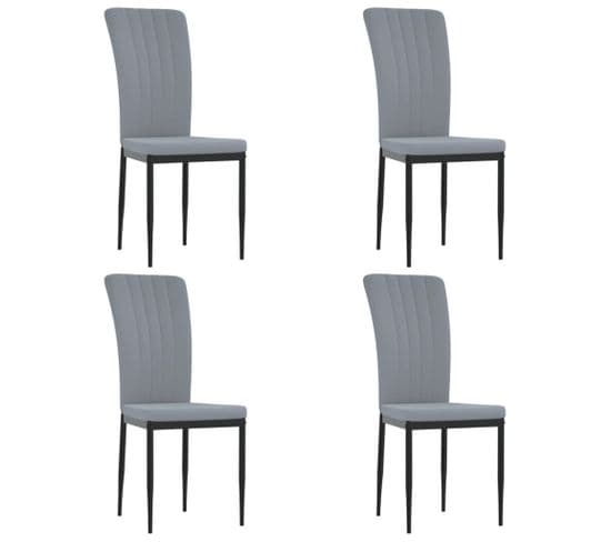 Chaises à Manger Lot De 4 Gris Clair Velours