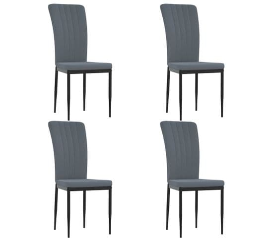 Chaises à Manger Lot De 4 Gris Foncé Velours