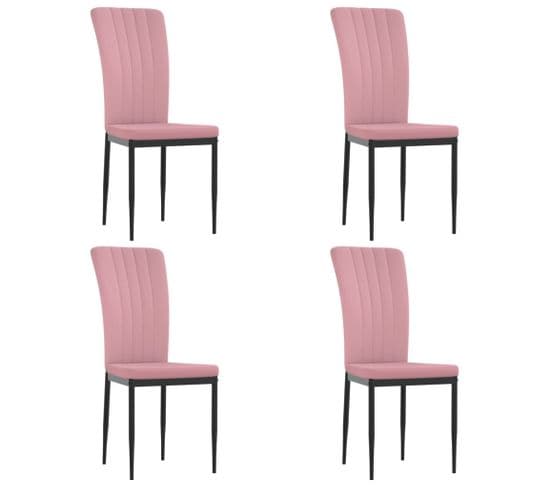 Chaises à Manger Lot De 4 Rose Velours