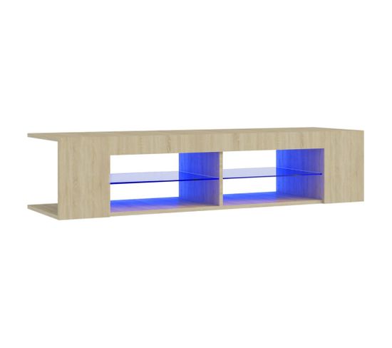 Meuble TV Avec Lumières LED Chêne Sonoma 135x39x30 Cm