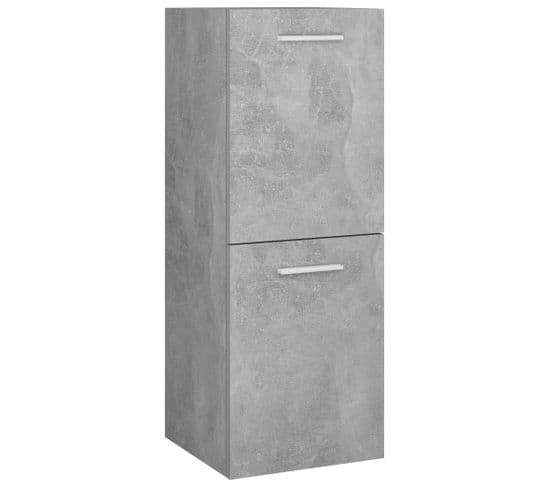 Armoire De Salle De Bain Gris Béton 30x30x80 Cm Bois Ingénierie