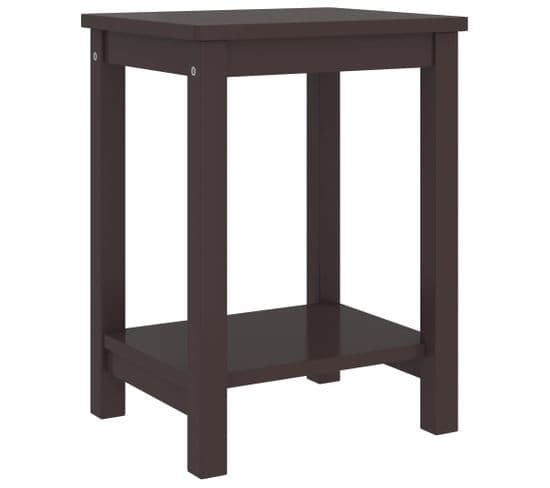 Table De Chevet Marron Foncé 35x30x47 Cm Bois De Pin Massif