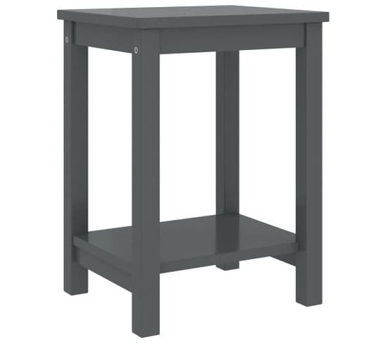 Table De Chevet Gris Foncé 35x30x47 Cm Bois De Pin Massif