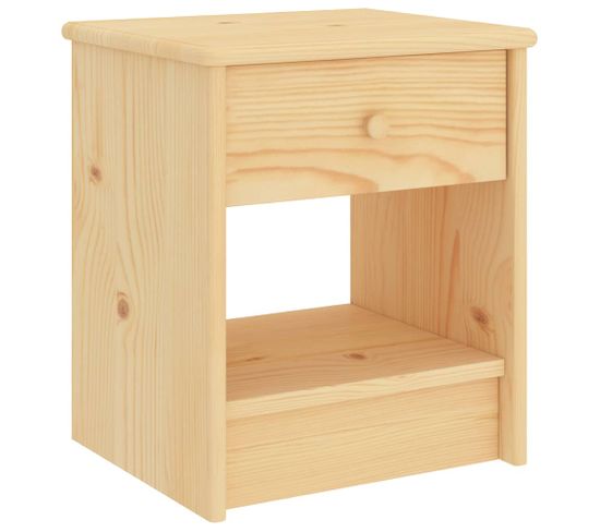 Table de chevet naturel 35x30x40 cm bois de pin massif