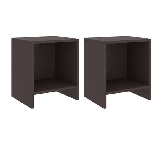 Tables De Chevet 2 PCs Marron Foncé 35x30x40 Cm Bois De Pin