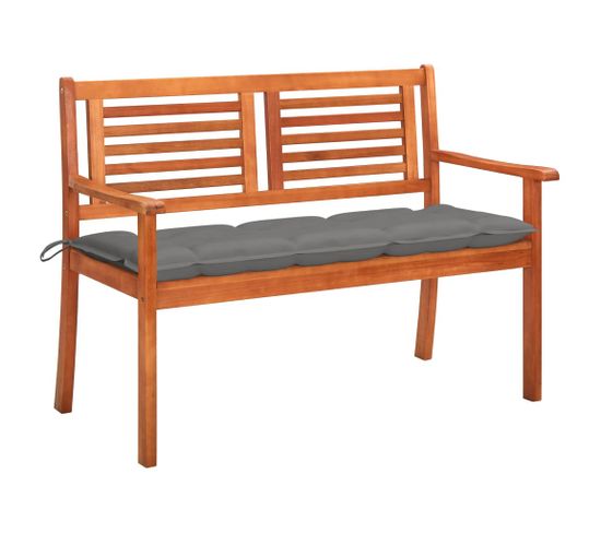 Banc De Jardin 2 Places Avec Coussin 120 Cm Bois D'eucalyptus