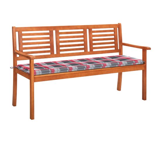 Banc De Jardin 3 Places Avec Coussin 150 Cm Bois D'eucalyptus