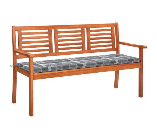 Banc De Jardin 3 Places Avec Coussin 150 Cm Bois D'eucalyptus