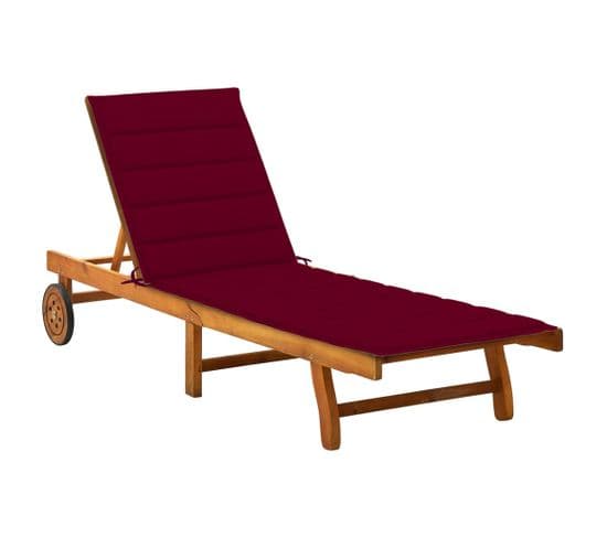 Chaise Longue De Jardin Avec Coussin Bois D'acacia Solide