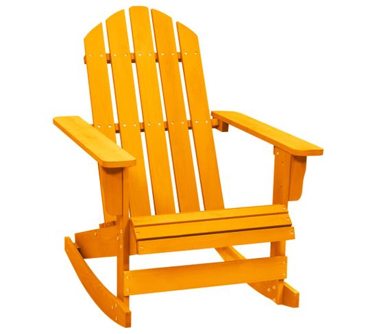 Chaise à Bascule De Jardin Adirondack Bois De Sapin Orange