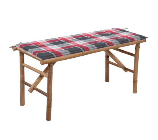 Banc De Jardin Pliable Avec Coussin 118 Cm Bambou