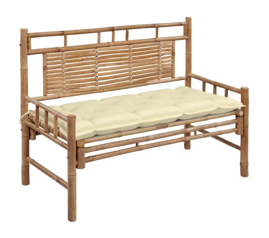 Banc De Jardin Avec Coussin 120 Cm Bambou