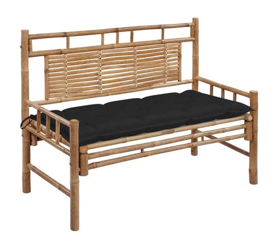 Banc De Jardin Avec Coussin 120 Cm Bambou