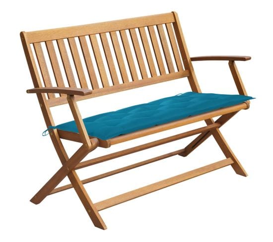 Banc De Jardin Avec Coussin 120 Cm Bois D'acacia Massif