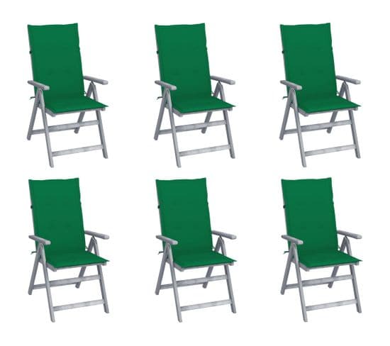 Chaises Inclinables De Jardin Lot De 6 Et Coussins Bois Acacia