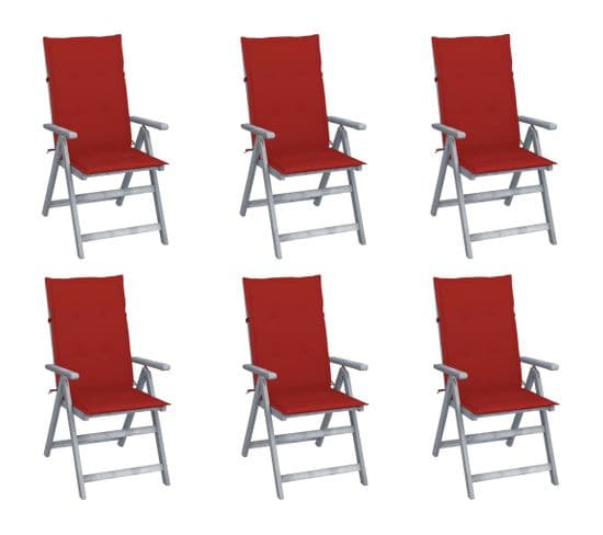 Chaises Inclinables De Jardin Lot De 6 Et Coussins Bois Acacia