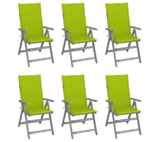 Chaises Inclinables De Jardin Lot De 6 Et Coussins Bois Acacia