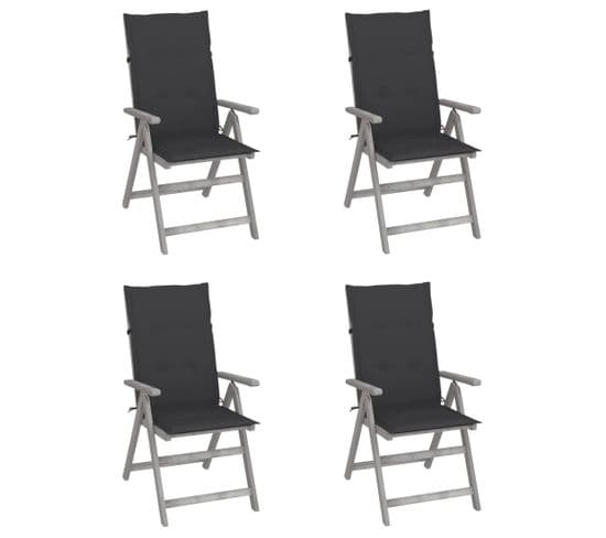 Chaises Inclinables De Jardin Lot De 4 Et Coussins Bois Acacia