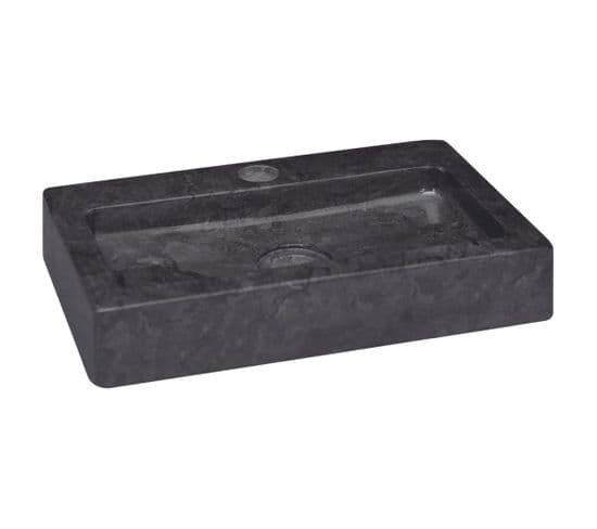 Lavabo Mural Noir 38x24x6,5 Cm Marbre