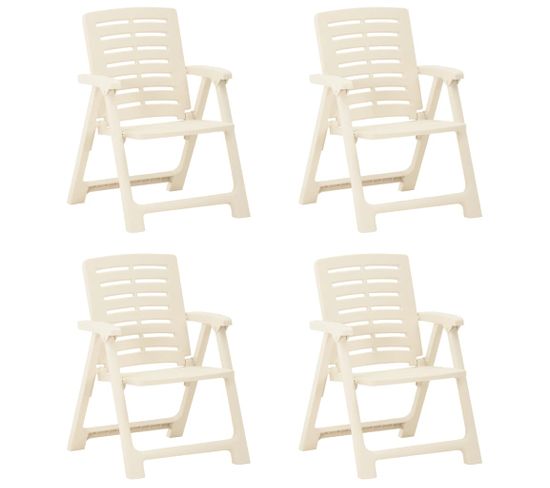 Chaises De Jardin 4 PCs Plastique Blanc