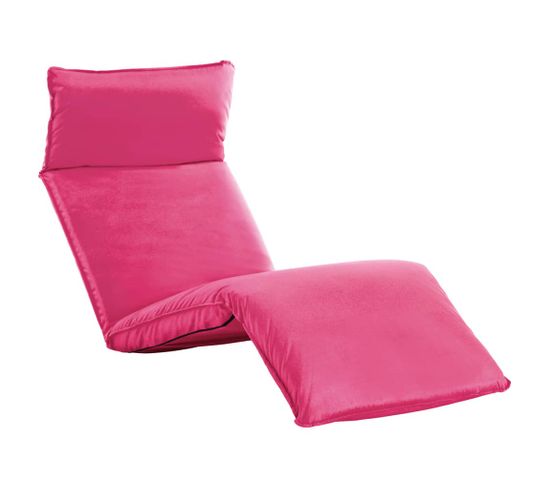 Chaise Longue Pliable Tissu Oxford Rose