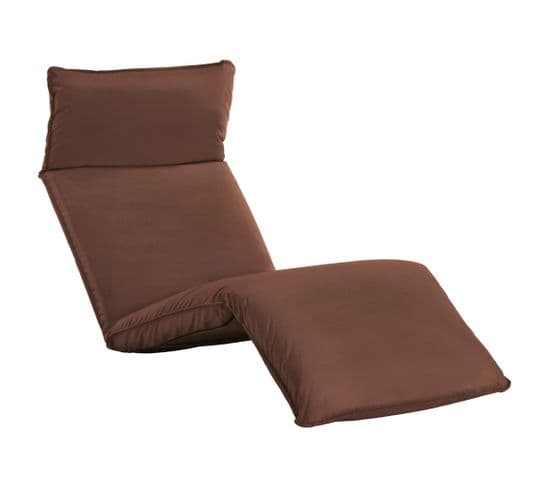 Chaise Longue Pliable Tissu Oxford Marron