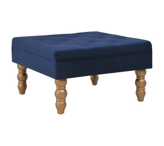 Tabouret Bleu Marine 60x60x36 Cm Velours