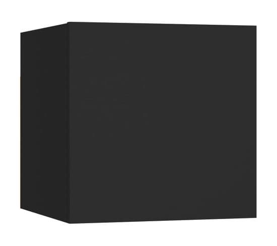 Meuble Tv Mural Noir 30,5x30x30 Cm
