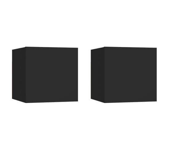 Meubles TV Muraux 2 Pièces Noir 30,5x30x30 Cm